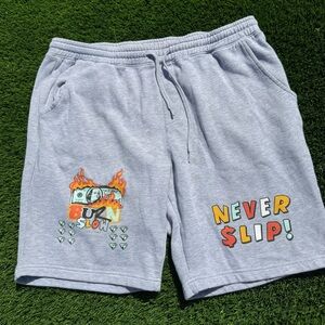 Kickstrike  Men's Gray Graphic Drawstring Shorts - Never $lip Design